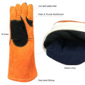 16 Inches Palm Reinforced Fleece Lining Cow Split  Heat Resistant Leather Welding Gloves